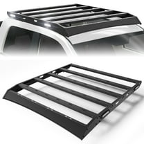 POFENZE Roof Rack for 2009-2018 Dodge Ram 1500 4th Gen Crew Cab Top Cargo Carrier with Side LED Lights