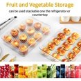 thumbnail image 3 of Paquete de 2 contenedores organizadores para refrigerador, contenedor de almacenamiento de alimentos con tapas para frutas, verduras, tocino, carne, queso, bandeja para adobo, contenedores apilables, 3 of 6