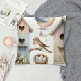 thumbnail image 2 of JRXY Throw Pillow Cover Watercolor Pattern Bird Birdhouse Nest Eggs and Greenery Hand Pillowcase Home Decorative Square Pillow Case Cushion Cover White, 2 of 5