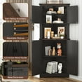 thumbnail image 5 of Blotout 68" Tall Farmhouse Corner Cabinet with 4 Doors, 28.3" W Barn Door Storage Cabinet with Adjustable Shelves, 5 Tier Corner Storage Cabinet for Bathroom,Living Room,Kitchen, Antique Black, 5 of 8