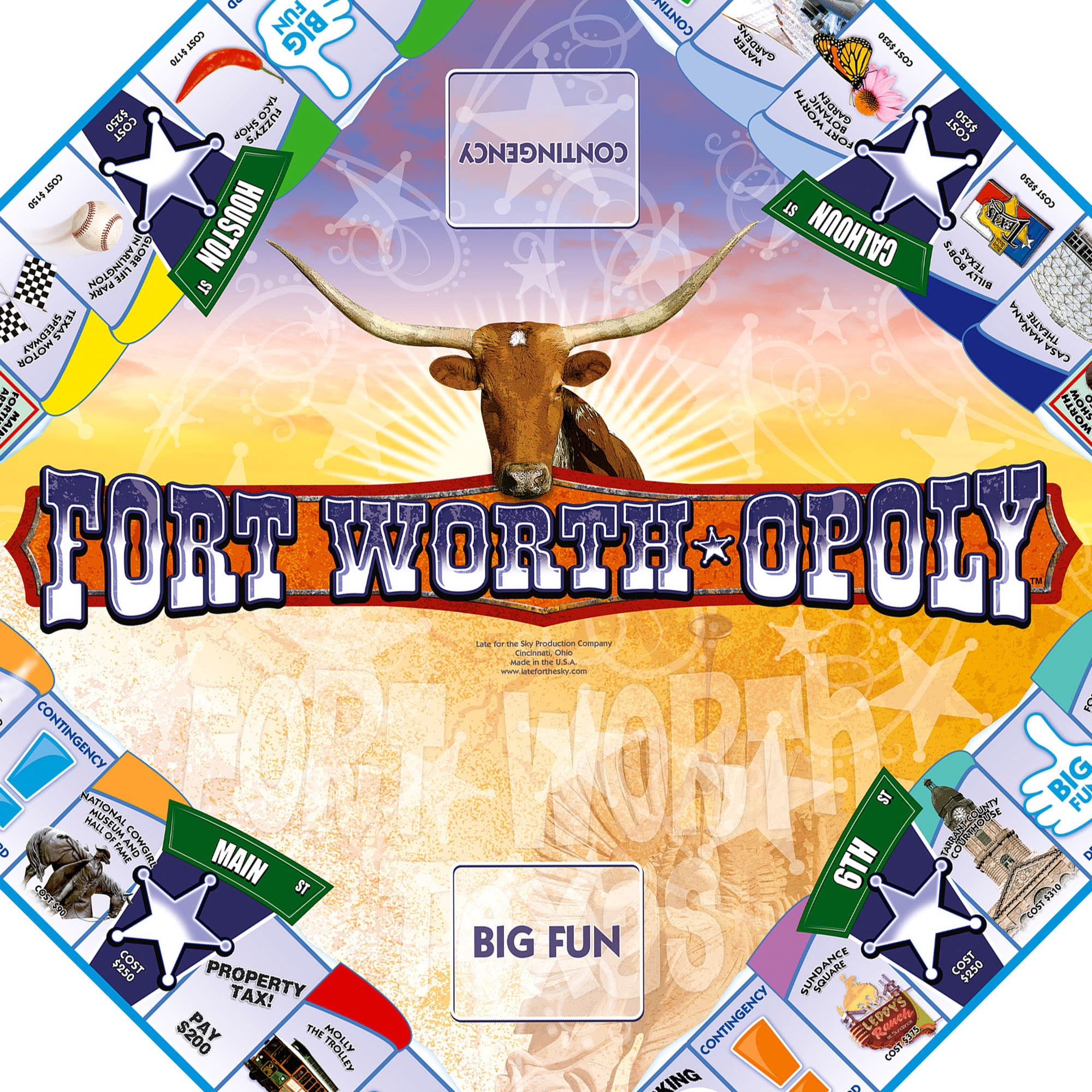 Fort Worth-Opoly City Themed Family Board Game, 2-6 Players