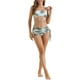 thumbnail image 2 of Bañadores de bikini de 3 piezas con tirantes ajustables para mujer, parte inferior triangular con falda de malla, talla X-Large, gris, 2 of 5