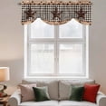 thumbnail image 4 of Country Star Tie Up Window Valance Farmhouse Texas Star Vintage Black Plaid Tie-up Valance for Kitchen Windows Adjustable Small Curtain Balloon Shades for Kitchen Bathroom Cafe 42x12inch, 4 of 9