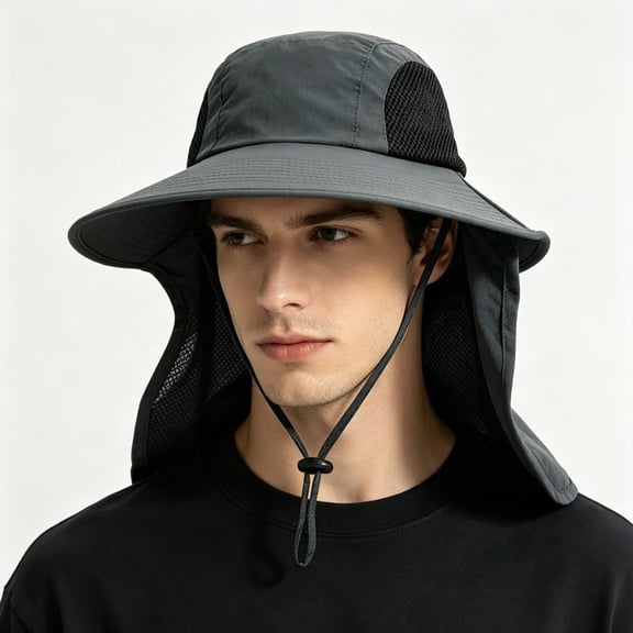 Sun Hat for Men & Women Wide Brim UPF 50 UV Protective Hat with Neck Flap for Hiking, Fishing & Outdoor Activities