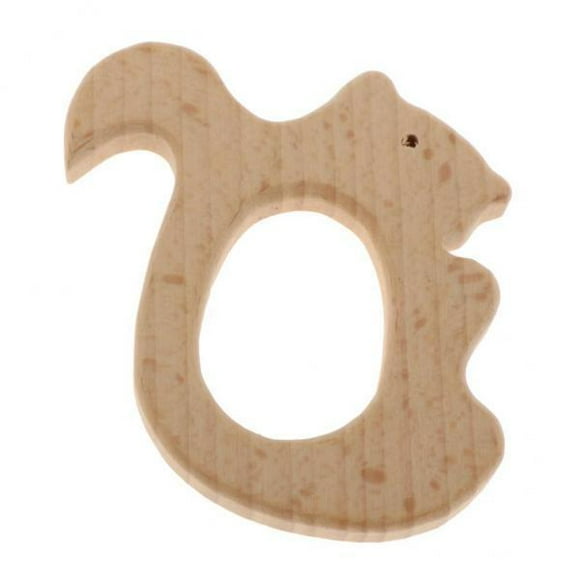 2 Mordedores De Madera Natural Para Bebé, Juguete Para Dentición, Ardilla Para Regalo 2 piezas Yinane Colgante mordedor de madera