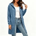 thumbnail image 4 of Miqool Long Hoodies for Women Long Sleeve Button Down Sweatshirts Drawstring Casual Fall Winter Track Jackets with Pockets, 4 of 7