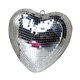 thumbnail image 3 of Colgante con forma de bola de discoteca en forma de corazón y cristal espejado, con cadena decorativa y flexible. Plata, 3 of 9
