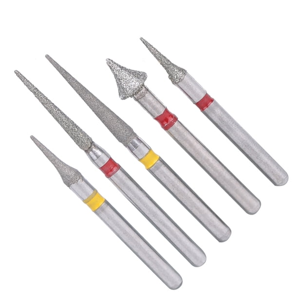 Fresas de diamante dentales, 5 piezas Herramienta de pulido de fresas de diamante dentales de alta velocidad Fresas de diamante de alta velocidad Resultados impresionantes