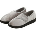 thumbnail image 1 of Silverts Women Extra Wide Easy Closure Jewel Slippers, 5, Light Grey, 1 of 2