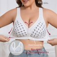 thumbnail image 4 of Women Plus Size Front Closure Bra U-Back Wireless Breathable Wide Strap Everyday Bra, 4 of 8