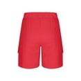 thumbnail image 7 of QATAINLAV Cargo Shorts for Women Drawstring Elastic Waist Bermuda Shorts Summer Casual Hiking Travel Short Pants with Pockets Red S, 7 of 7