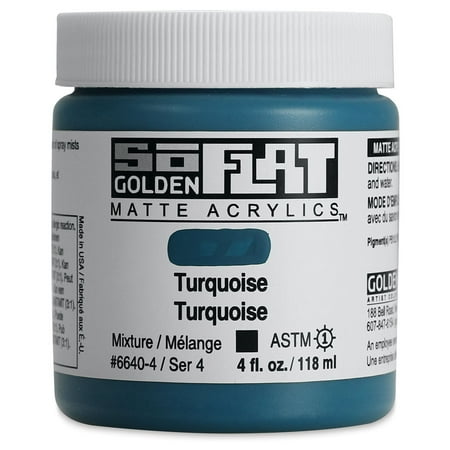 UPC: 0738797664043 | Golden SoFlat Matte Acrylic Paint – Turquoise  118 ml  Jar