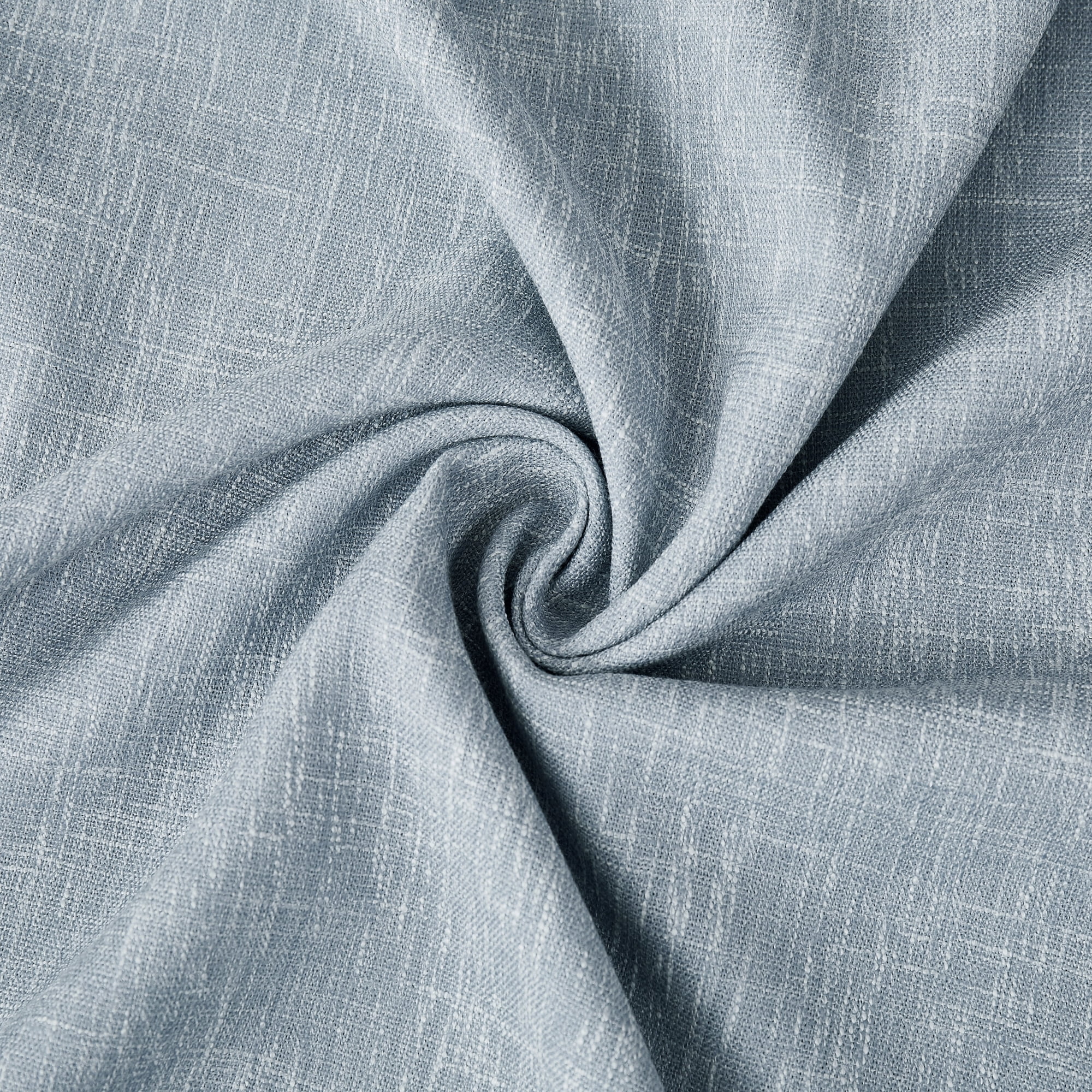 Uptown Home Blue Gray Solid Heavy Linen Textured Blackout Curtain for Bedroom Living Room Office, Grommet, 50"x63"x2