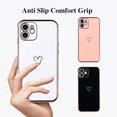 thumbnail image 4 of ZUKKASHAN for iPhone 12 Pro Case Cute Girls Silicone Heart Pattern Design Case Fashion Plating Edge Ultra Thin Shockproof Protective Bumper Phone Case for iPhone 12 Pro, 4 of 7
