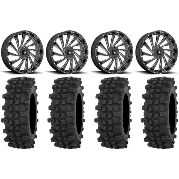MSA Blade 22" Wheels Milled 35" ACP Tires Can-Am Commander Maverick Renegade Outlander Defender