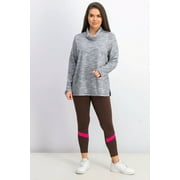 Karen Scott Women's Sport Space-Dyed Cowlneck Top Med Gray Size Extra Large