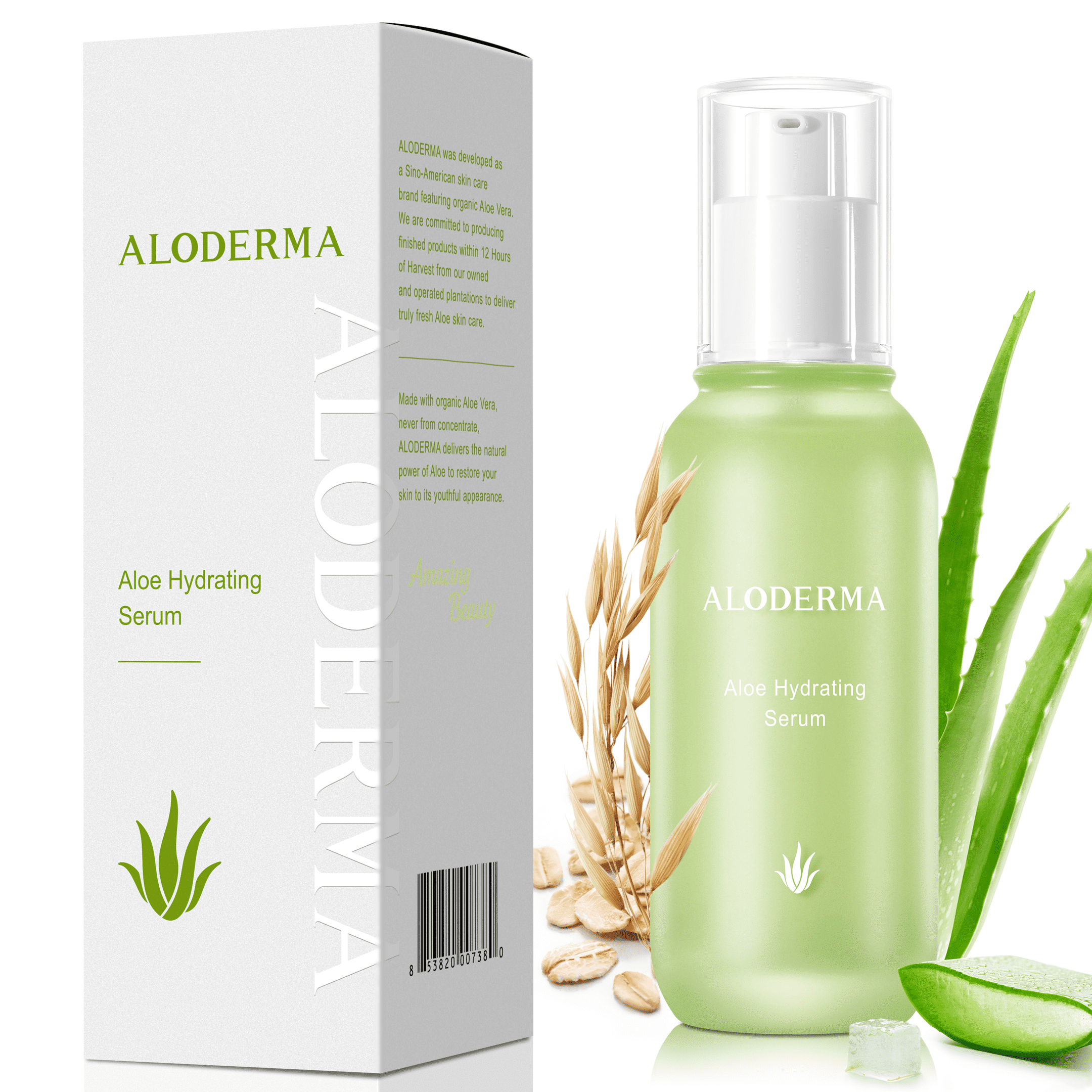 Aloderma Hydrating Face Serum with 69 Organic Aloe Vera, Deep