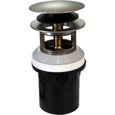 

3 in. Integrated Round Tip-Top Overflow Bath Drain Satin Nickel