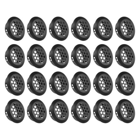 24Pcs Circular Air Vents Cover Soffit Vent 29mm/1.1" Stainless Steel Soffit Vent Cover Black