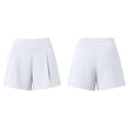 thumbnail image 4 of Miluxas Women's High Waisted Pleated Shorts Lightweight Flowy Casual Wide Leg Shorts with Pockets Comfy Summer Shorts for Yoga Workout White, 4 of 7