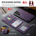 thumbnail image 5 of Case For Samsung Galaxy S25 Ultra 5G 6.9" RFID Blocking Protective Purse Case With Magsafe 7-card Slots Kickstand 2 In 1 Detachabl Flip Shockproof Protective Leather Cover,Purple, 5 of 7