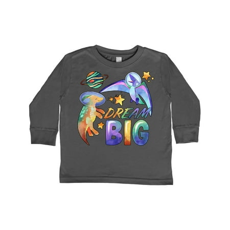 

Inktastic Dream Big Cute Space Dinosaurs Gift Toddler Boy or Toddler Girl Long Sleeve T-Shirt