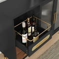 thumbnail image 4 of HLR 47.2" Coffee Wine Bar Cabinet with 2 Glass Doors, Modern Buffet Sideboard Table for Dining Room, Black, 4 of 8