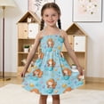 thumbnail image 5 of TTYFWHD Toddler Girls Spaghetti Strap Sundress, 100% Polyester Summer Casual Dress with Elastic Smocked Top, Soft Breathable Beach Dress for Girls 2T-8T Little Mermaids and Seashells, 5 of 8