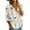 Multicolor, variant on Meadow Floral Print Henley Tunic for Women - 3/4 Balloon Sleeve V-Neck Button Down Blouse, Loose Fit Lightweight Summer Top Sky Blue S