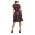 thumbnail image 2 of TOMMY HILFIGER Womens Burgundy Sleeveless Pleated Party Dress Petites 12P, 2 of 2