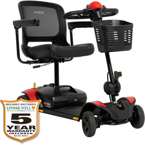 Pride Go Go Elite Traveller 2 Platinum, 4-Wheel Mobility Scooter, EZ Turn Technology, with 5-Year Extended Warranty