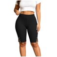 thumbnail image 2 of Vhkiploz Plus Size Summer Bike Shorts for Women's Elastic High Waist Beach Yoga Running Shorts Solid Side Split Sporty Workout Athletic Shorts, L-5XL, 2 of 8