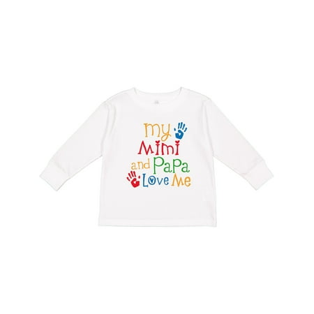 

Inktastic Mimi and Papa Love Me Gift Toddler Boy or Toddler Girl Long Sleeve T-Shirt