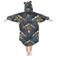 thumbnail image 2 of FORMRS Wearable Blanket Hoodie with Sleeves for Kids Cozy Flannel Sweatshirt, Blue Art Pattern, 2 of 7