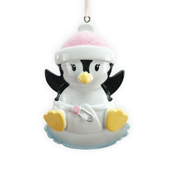 Baby Penguin (Pink) Round Disc Ornament