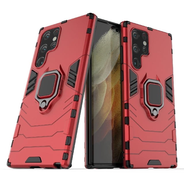 Funda para Samsung Galaxy S22 ULTRA 5G con Soporte Anillo Giratorio 360° y Protección Resistente a Golpes y Caídas