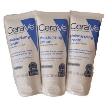 Cerave Moisturizing Cream | 1.89 Ounce | Travel Size Face And Body Moisturizer For Dry Skin,1.89 Ounce (Pack Of 3)