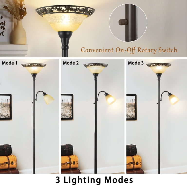 Natyswan 70" Victorian Dual-Head Floor Lamp photo 2