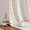 thumbnail image 6 of NICETOWN Pom Pom Velvet Curtains 96 Inches Length, Thermal Insulated Room Darkening Soft Cozy Velvet Drapes for Toddler Nursery Bedroom, Ivory White, 2 Panels, 6 of 9