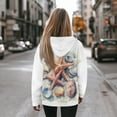 thumbnail image 3 of COEQINE Women's Hoodies Long Sleeves Tops Sweatshirts Pullover Oversized Crewneck Fashion Y2K Loose Fit Cozy Soft Women Starfishs and Shells Casual Wear Fall Winter Outfits Clothes, 2XL, 3 of 7