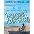 thumbnail image 3 of Teal Blue Modern Geometric Sun Shade Sail 12' x 16', Abstract Square Rectangle Outdoor Sunshade Canopy, Waterproof UV Block Patio Covers for Garden Yard Beach, 3 of 9