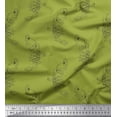 thumbnail image 1 of Soimoi Green Moss Georgette Fabric Artistic Leaf & Floral Print Fabric by Yard 44 Inch Wide, 1 of 3