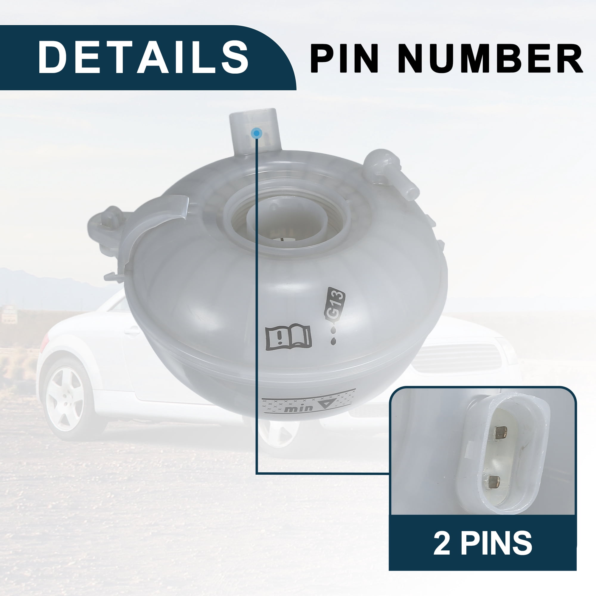 Coolant Reservoir Water Expansion Tank for AUDI A3 12-23 No.5Q0121407A Coolant Radiator Reservoir Bottle