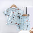 thumbnail image 2 of Gubotare Girls Pajama Sets Girls Pajamas Set Short Sleeve Sleepwear Summer Lounge Set Soft Pjs for Kids Size 7-8 (Blue,7-8 Years), 2 of 3