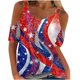 thumbnail image 1 of Fiudx Ofertas Flash Del Día Blusas de Cuello Redondo de Manga Corta con Estampado Informal a La Moda para Mujer, 1 of 4