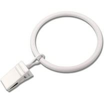 20 Pack White Curtain Rings with Clips, Curtain Hooks Hangers Clip Rings for Hanging Drapes Bows Hat, Drapery Rings 1.77 in I D, Fits up to 1.5 in Diameter Curtain Rod.