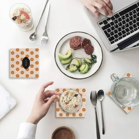 

FMSHPON Mandala Good Day Set of 8 Coaster for Drinks Absorbent Ceramic Stone Coasters Cup Mat with Cork Base for Home Kitchen Room Coffee Table Bar Decor