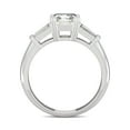 thumbnail image 3 of Charles & Colvard 14K White Gold Moissanite 6.5mm Asscher Three Stone Ring- Size 9 1.67cttw, 3 of 8