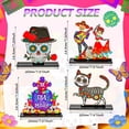 thumbnail image 2 of 4PCS Day of The Dead Table Decorations,Wooden Mexican Dia De Los Muertos Altar Centerpiece with Sugar Skull Dancing Ghost Skeleton Couple Skeleton Cat Altar for Day of The Dead Alter Decor, 2 of 7