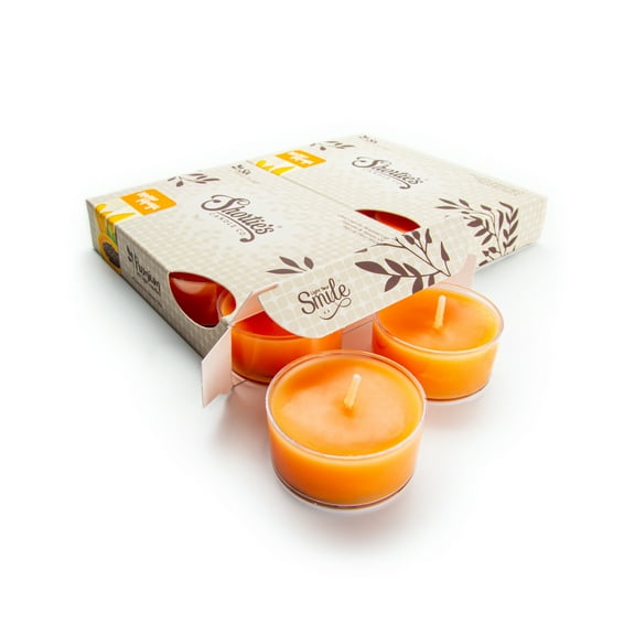 Mango & Papaya Tealight Candles Multi Pack - 12 Orange Premium Scented Tea Lights - Shortie's Candle Company